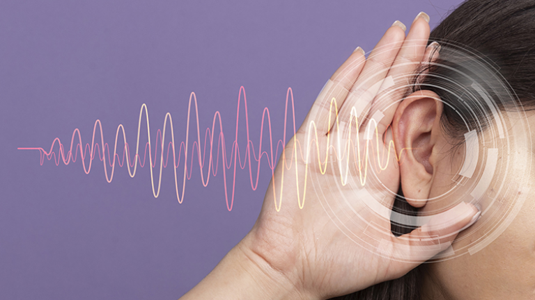 Audiologist performing hearing test for diabetic patient in Bangladesh